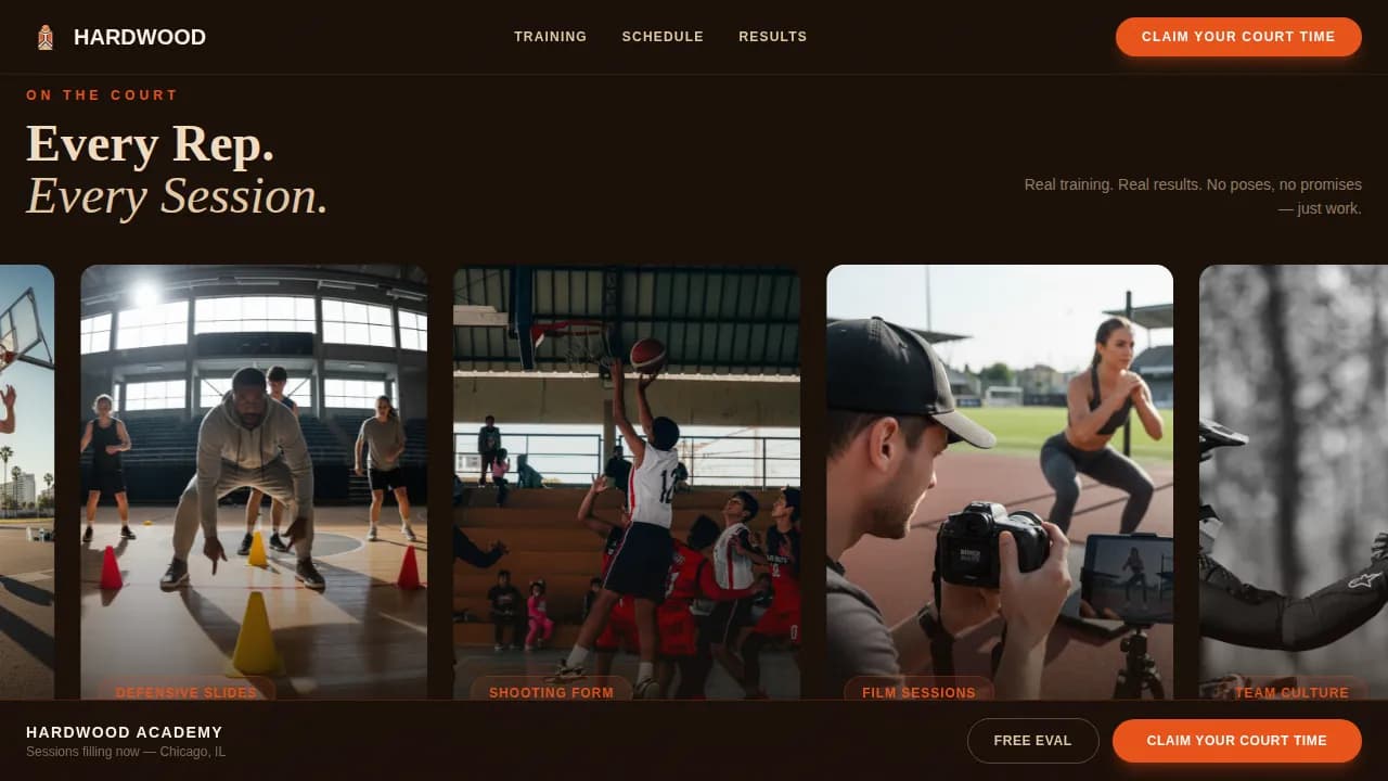 Sports Academy & Coaching Booking Website Template