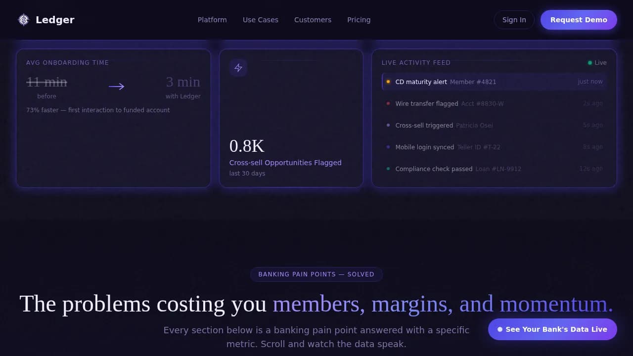 Banking Vertical SaaS Professional Website Template