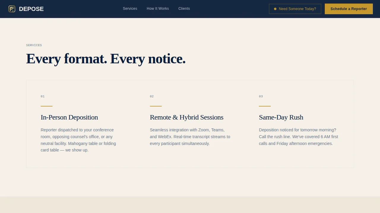 Notary & Legal Support Booking Website Template