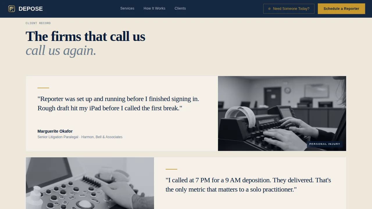 Notary & Legal Support Booking Website Template