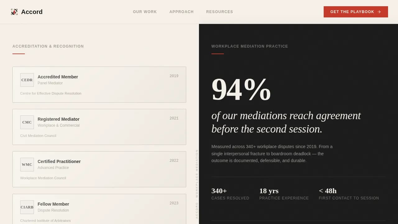 Mediation & Alternative Dispute Reviews & Testimonials Website Template