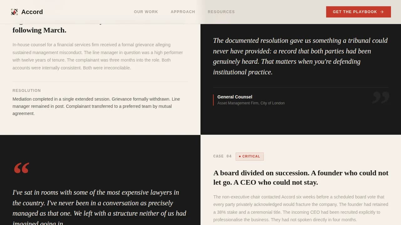 Mediation & Alternative Dispute Reviews & Testimonials Website Template
