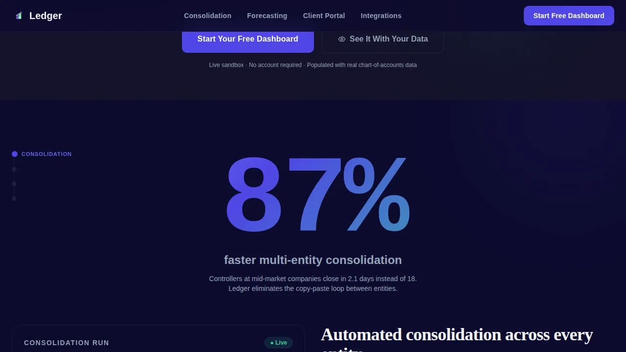 Accounting Vertical SaaS Professional Website Template