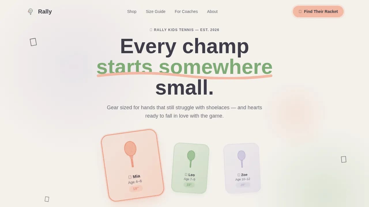 Kids Tennis Professional Website Template