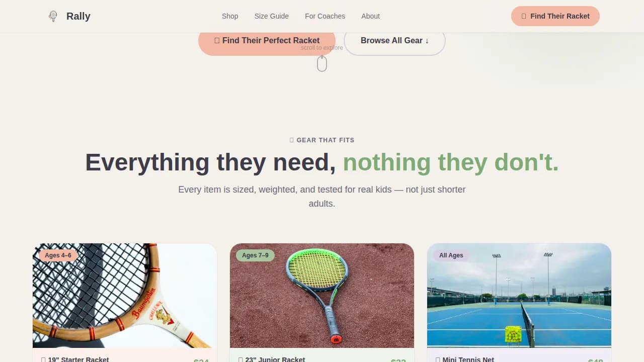 Kids Tennis Professional Website Template