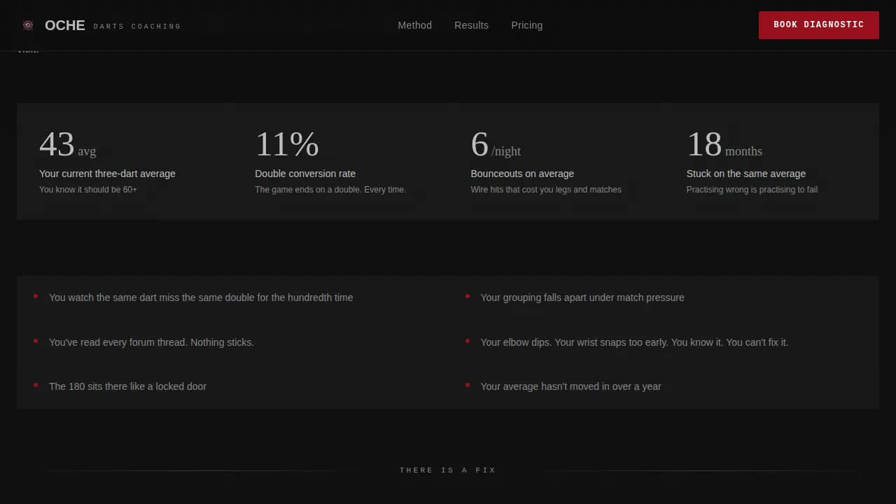 Darts Booking Website Template