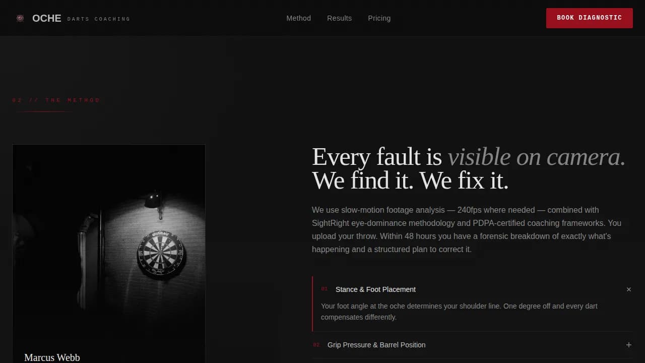 Darts Booking Website Template