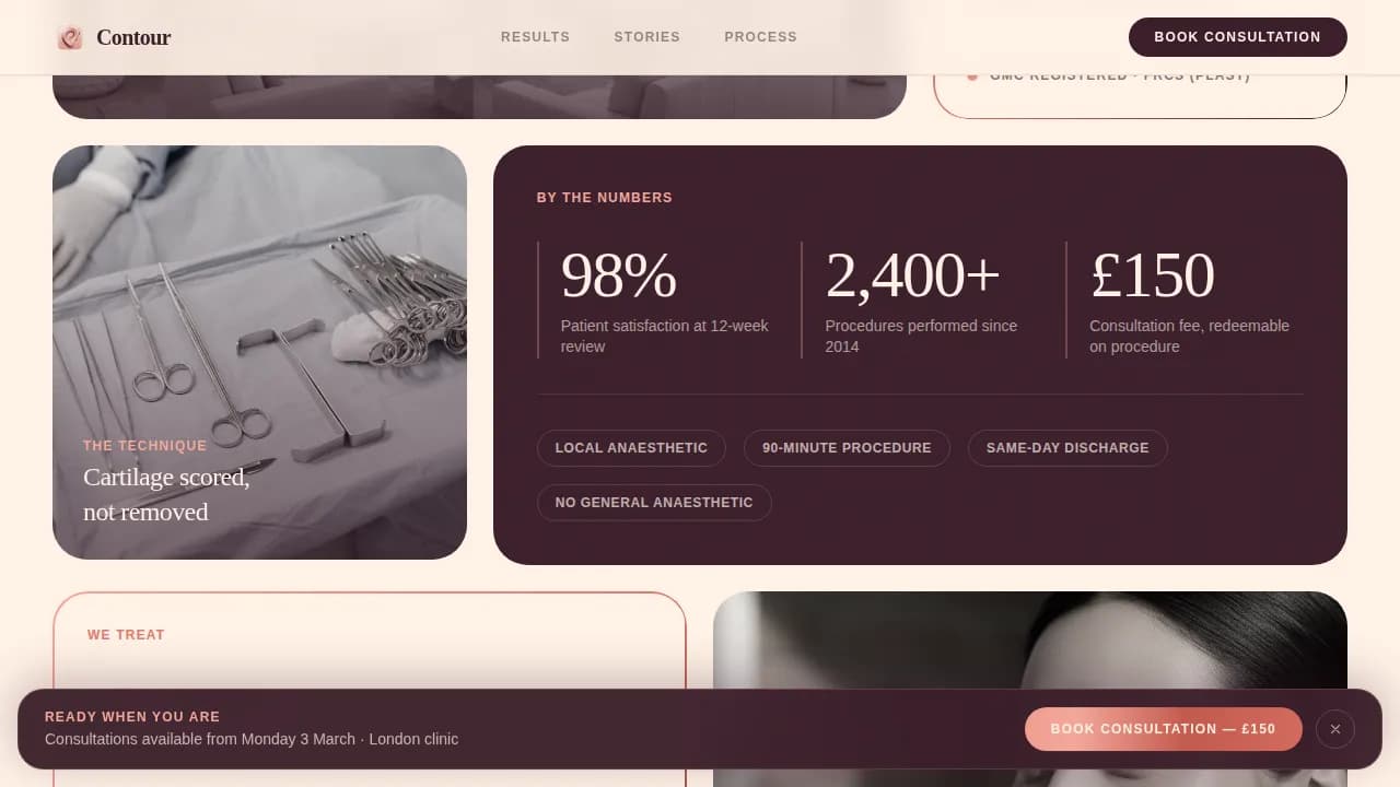 Cosmetic Surgery & Aesthetic Clinic Booking Website Template