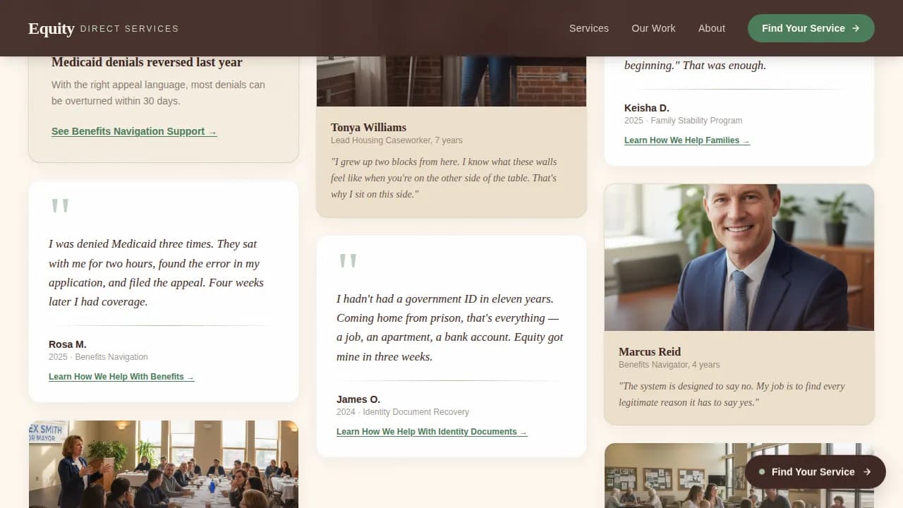 Economic Equality Nonprofit Professional Website Template