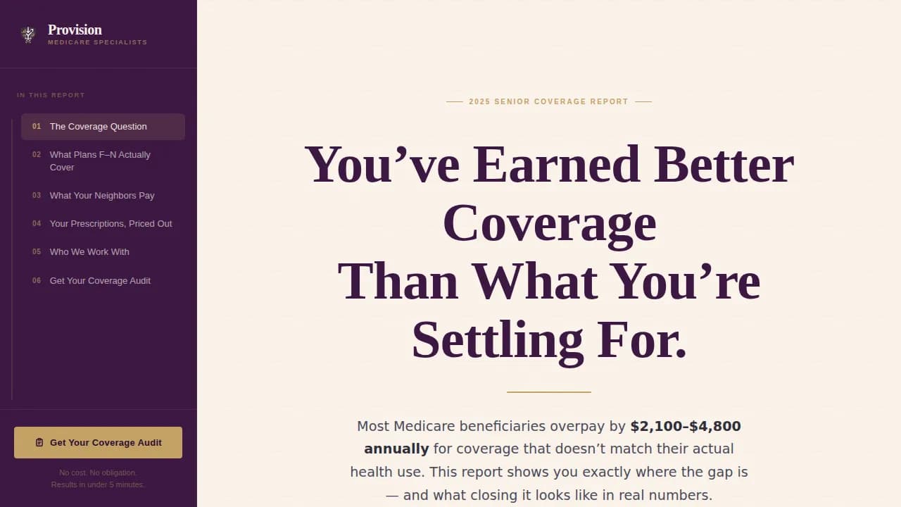 Senior (75+) Insurance Professional Website Template