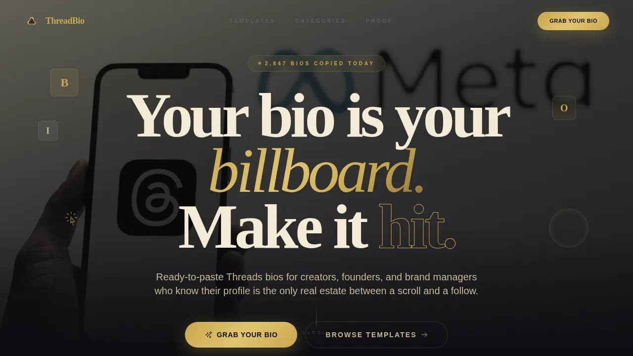 Threads Content Professional Website Template