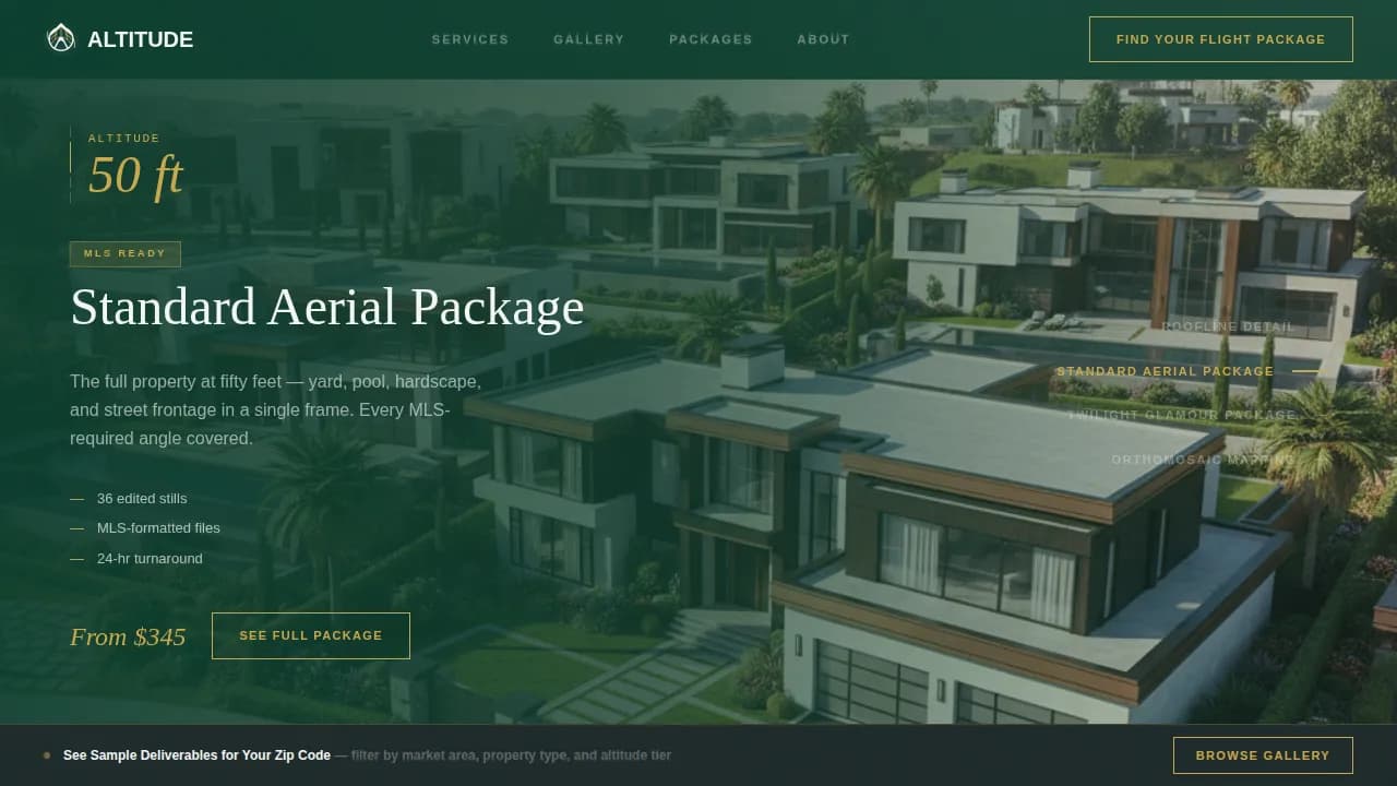 Skyrise — Expert Aerial Videography Landing Page Template