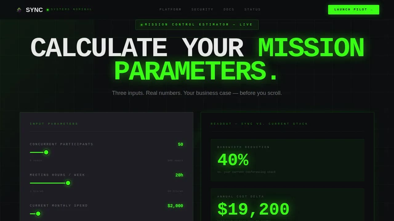 Sync — Intelligent Video Platform Landing Page Template