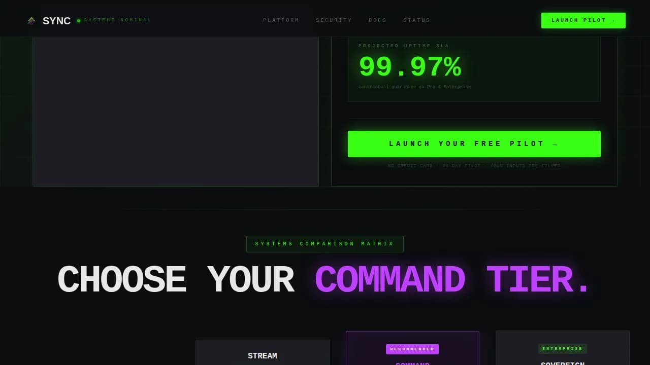 Sync — Intelligent Video Platform Landing Page Template