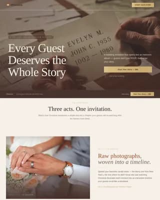 Chronicle — Iconic Wedding Registry Landing Page Template