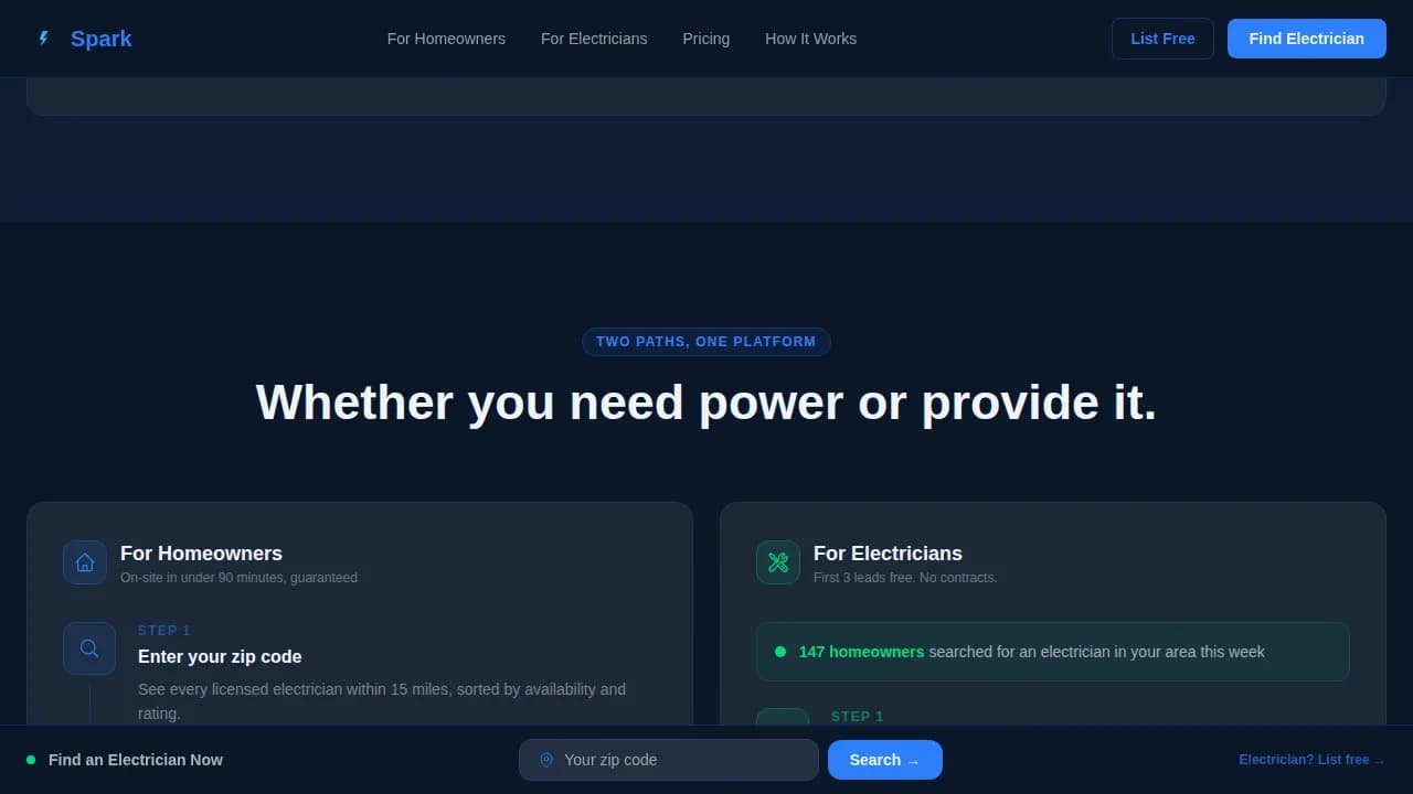 Electrical Digital Presence Provider Directory Website Template
