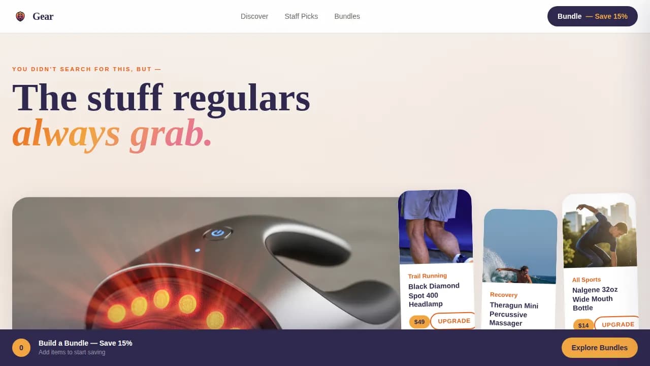 Gear — Complete Sporting Goods Landing Page Template