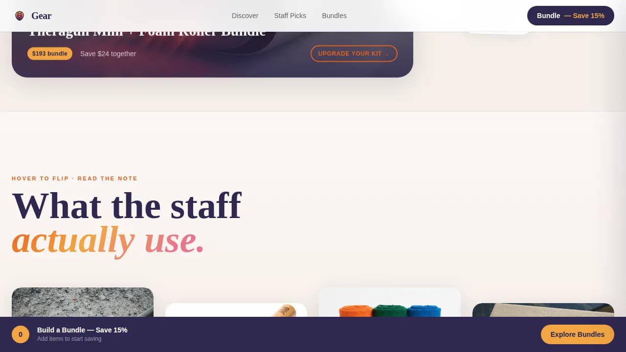 Gear — Complete Sporting Goods Landing Page Template