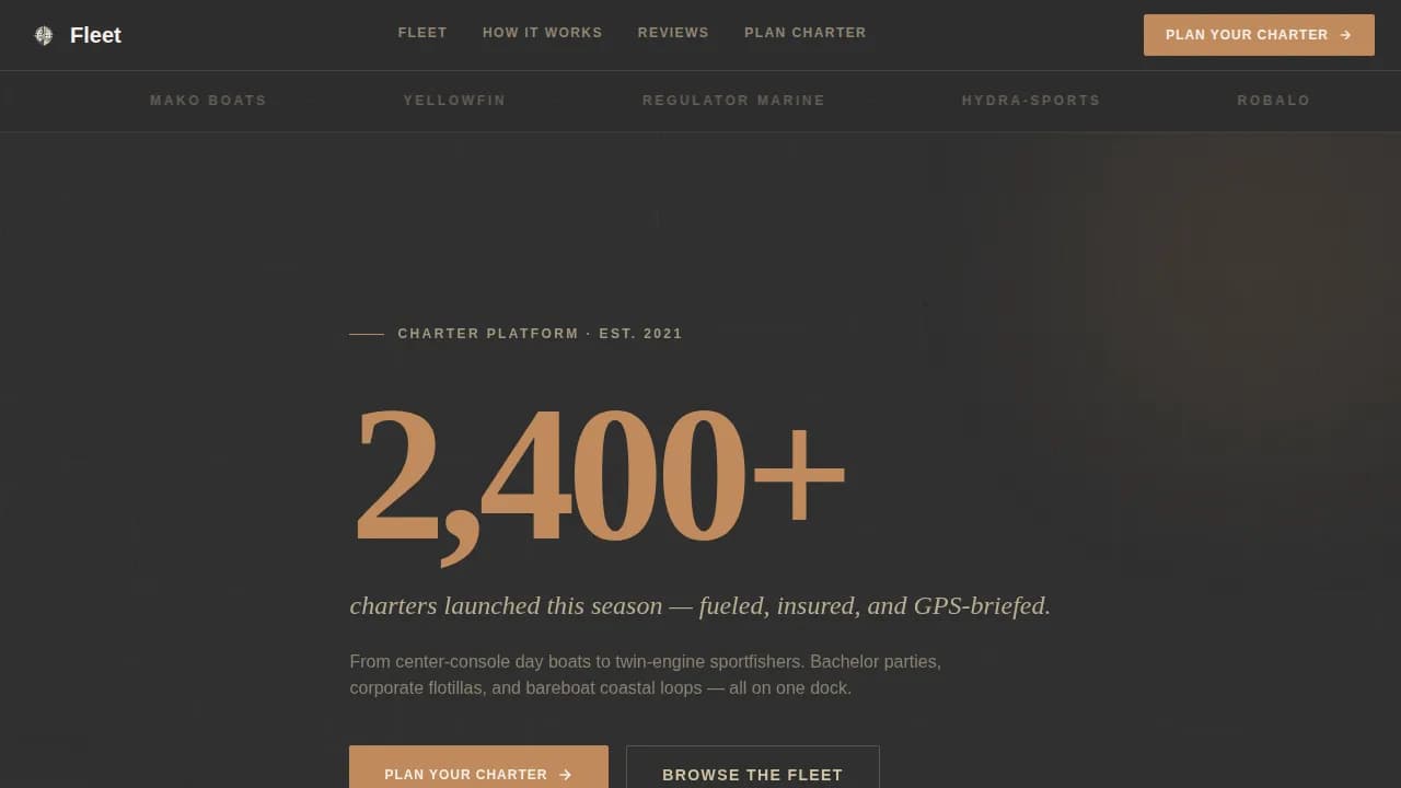 Yacht Charter & Boat Rental Booking Website Template