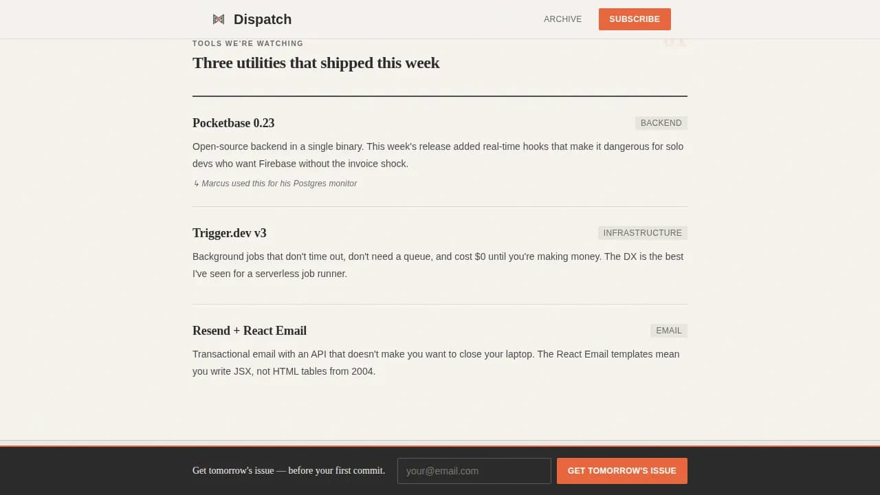 Brief — Daily News Newsletter Landing Page Template
