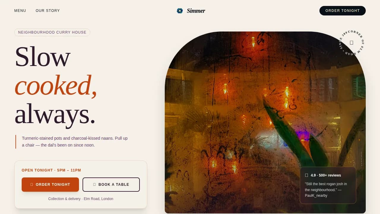 Expert Regional & Specialty Restaurant Professional Website Template