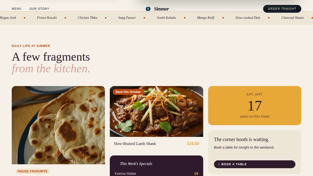 Expert Regional & Specialty Restaurant Professional Website Template
