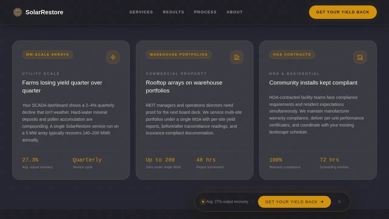 Specialty Cleaning Site Maintenance Website Template
