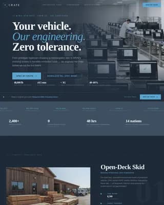 Crate - Engineered Vehicle Packaging Landing Page Template