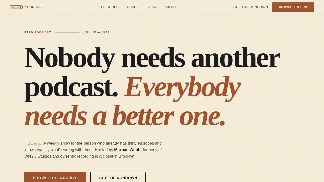 Broadcast — Authoritative Podcasting Landing Page Template