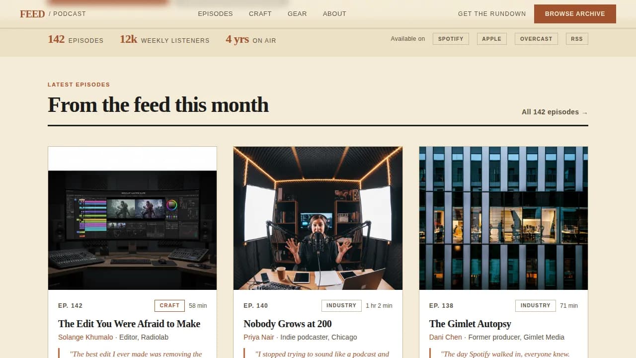 Broadcast — Authoritative Podcasting Landing Page Template