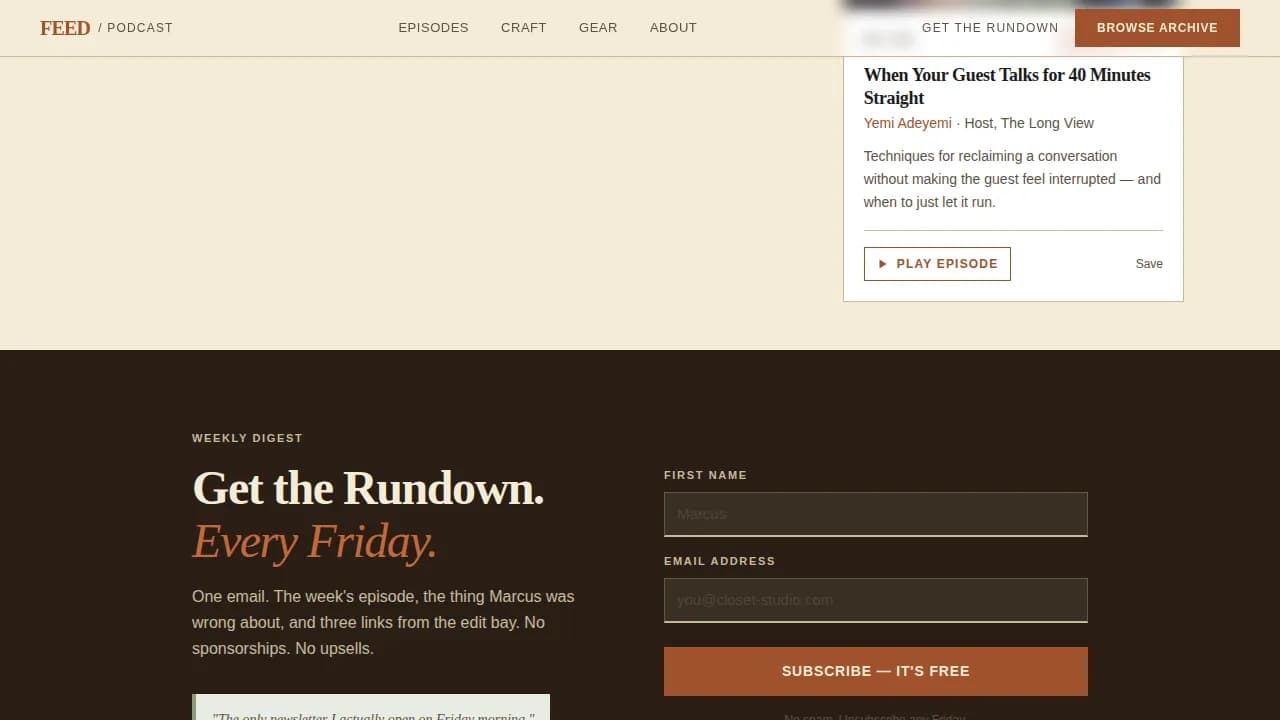 Broadcast — Authoritative Podcasting Landing Page Template
