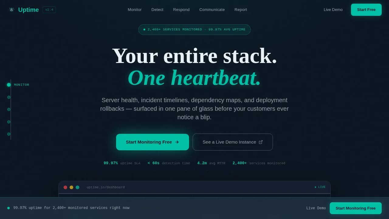 DevOps Infrastructure Monitoring SaaS Website Template