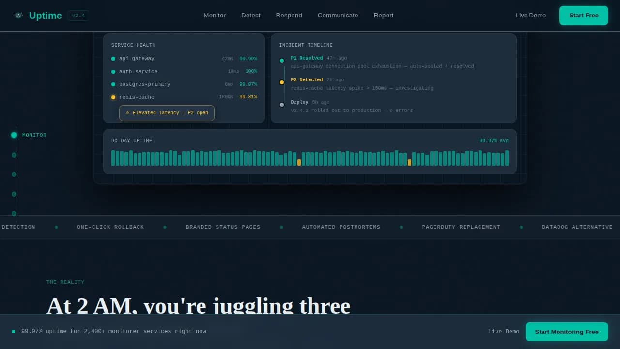 DevOps Infrastructure Monitoring SaaS Website Template
