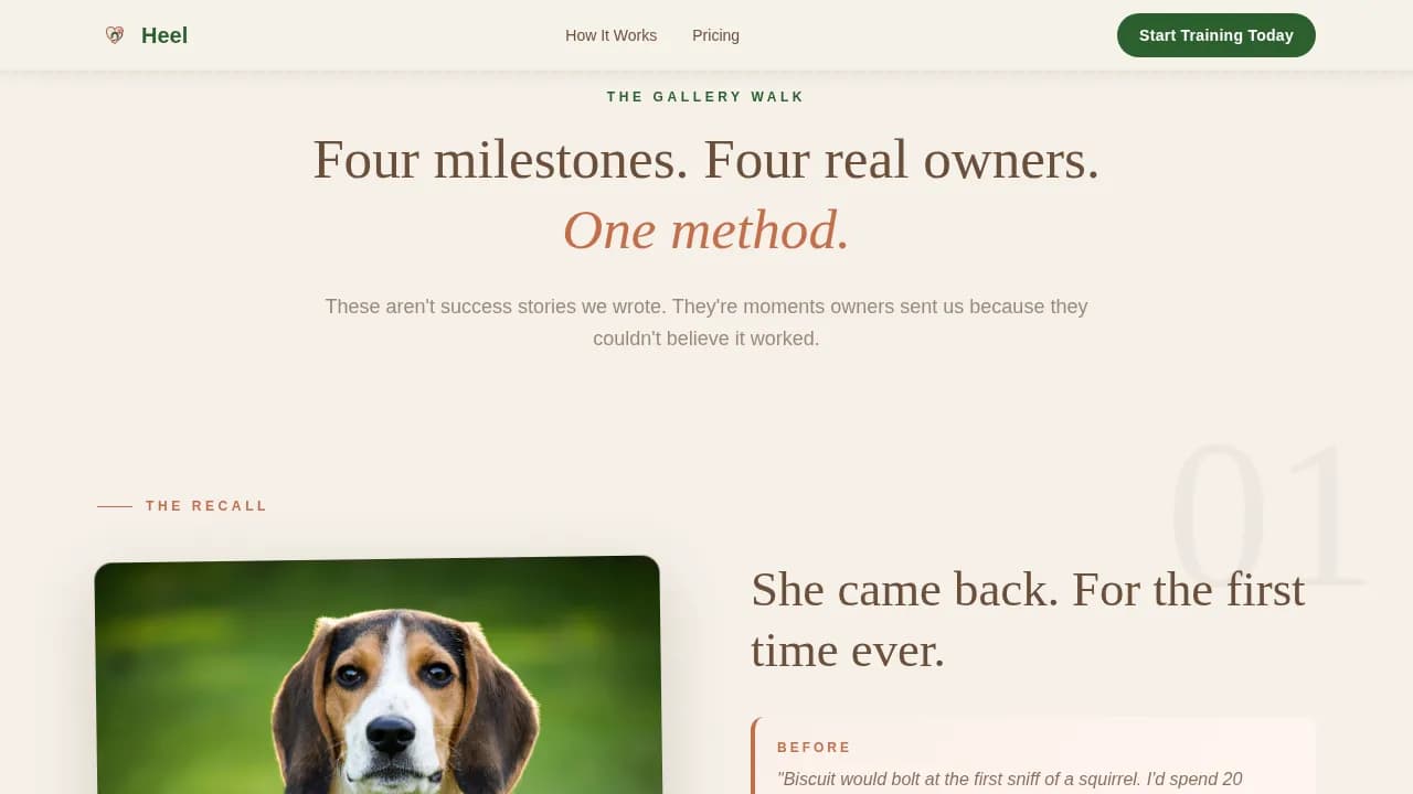 Dog Specialist Pricing Website Template