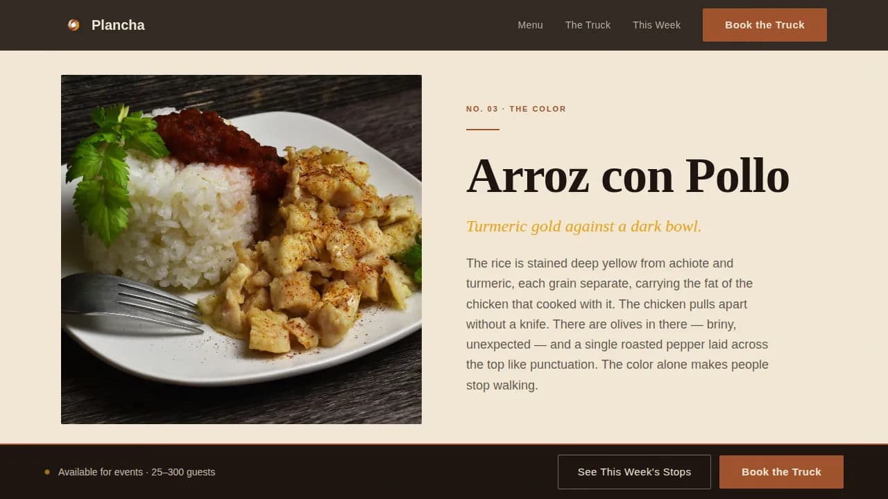 Griddle — Authentic Food Truck Landing Page Template