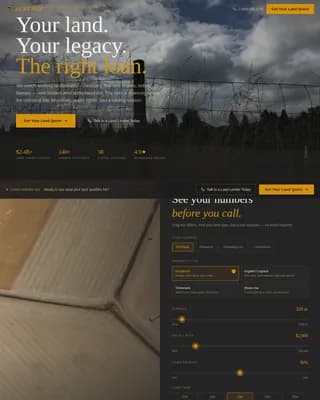 Cultivate — Generational Agricultural Finance Landing Page Template