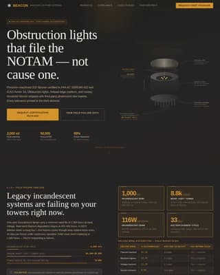 Aviation Lighting Manufacturer Website Template