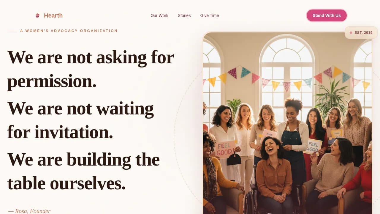 Women's Empowerment Nonprofit Professional Website Template