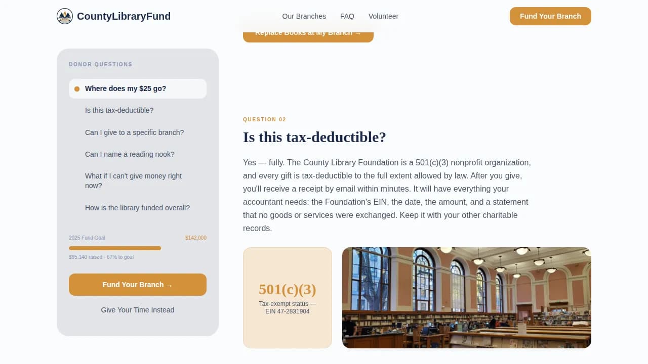 Archive — Community Literacy Grants Landing Page Template