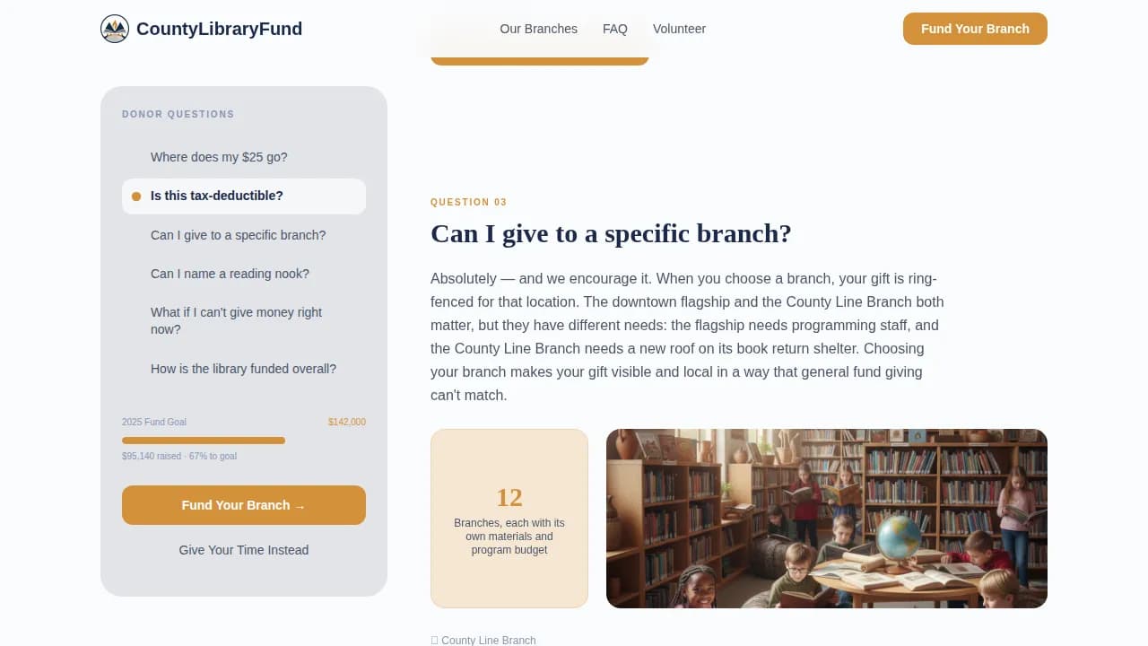 Archive — Community Literacy Grants Landing Page Template