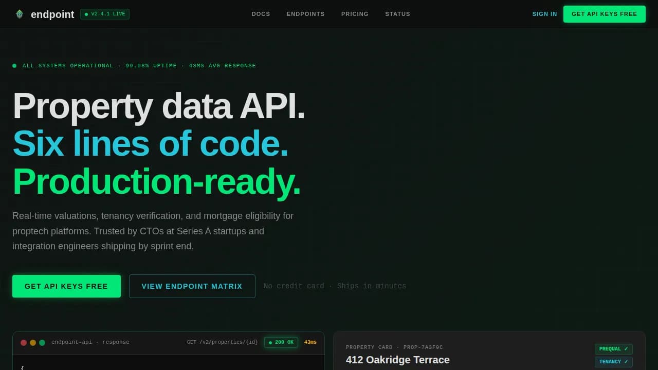 Dataflow — Instant Market Intelligence API Landing Page Template