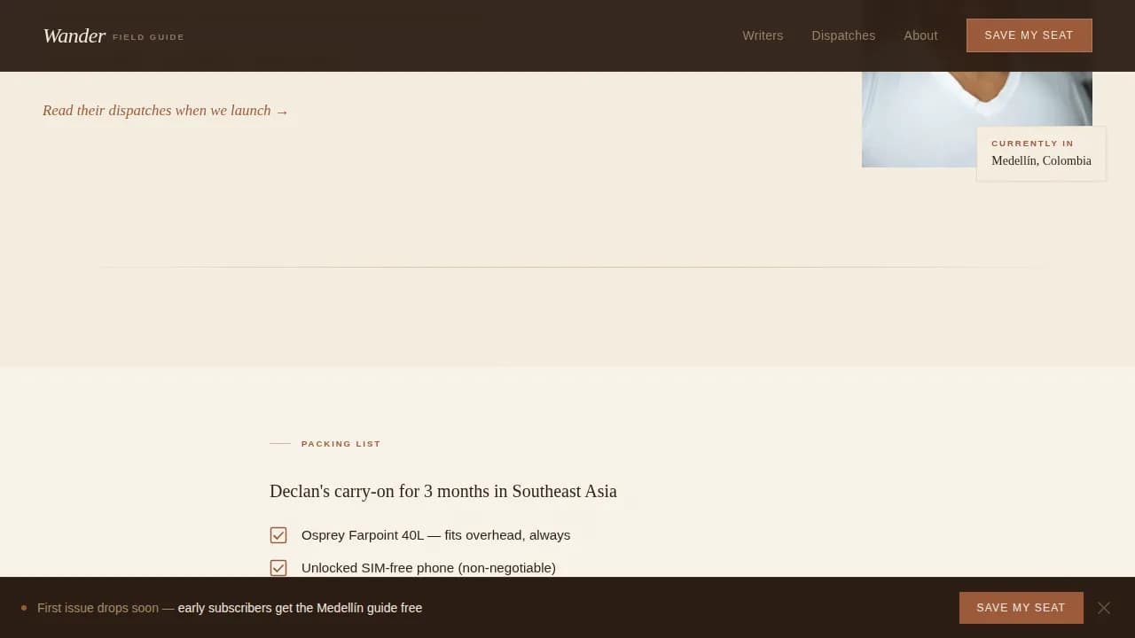 Specialist Travel Blog & Media Pre-Launch & Coming Soon Website Template