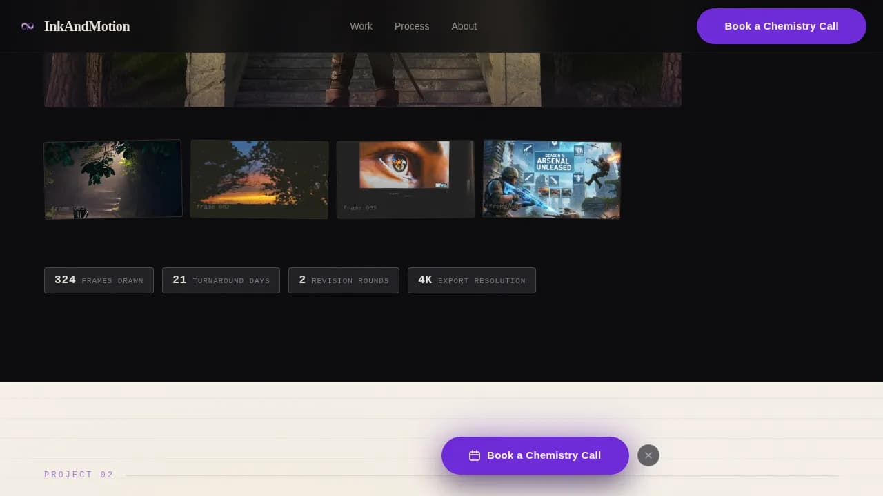 Cel — Artisan Animator Portfolio Landing Page Template