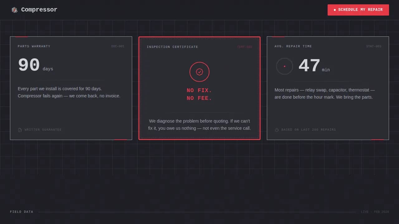 Chill — Express Appliance Repair Landing Page Template