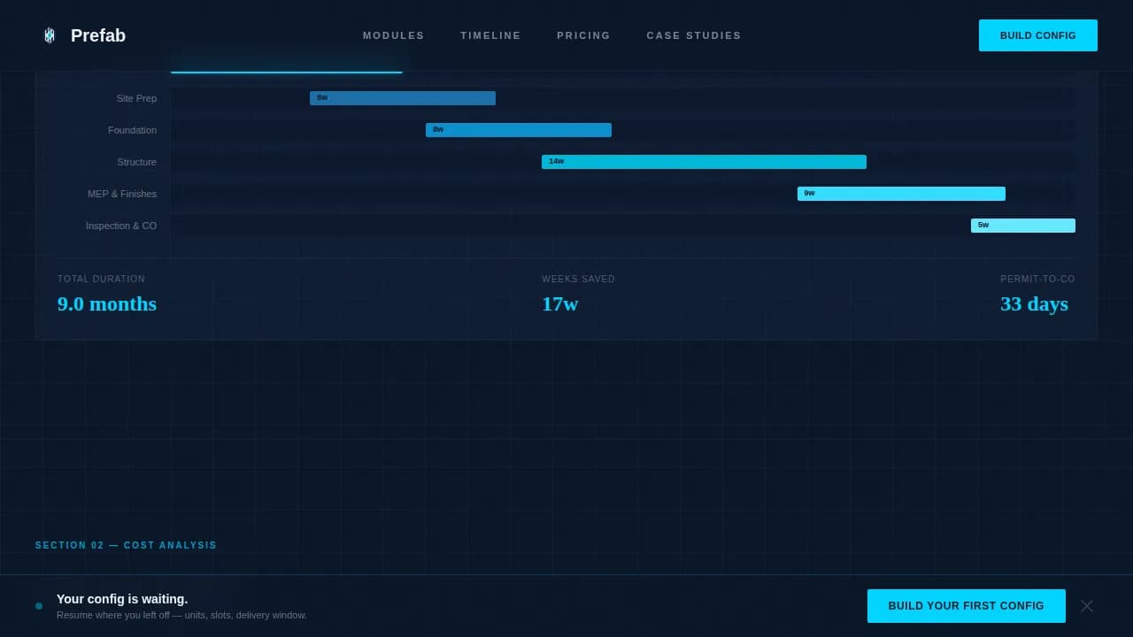 Prefab — Rapid Modular Housing Landing Page Template