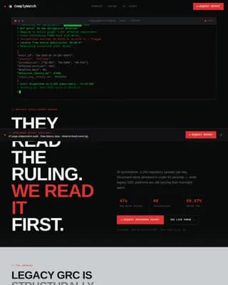 RegTech Startup Comparison Website Template