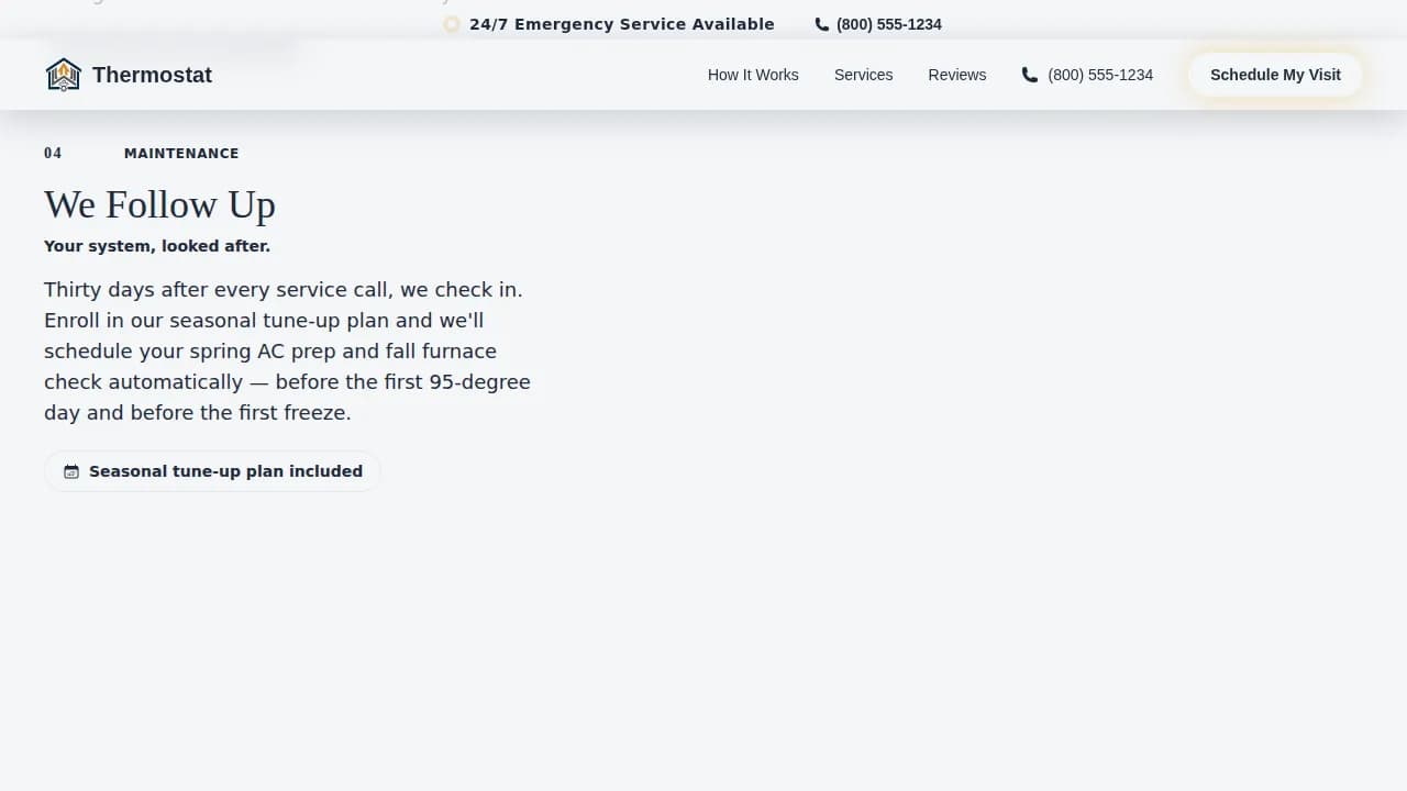 Residential HVAC Emergency Booking Website Template