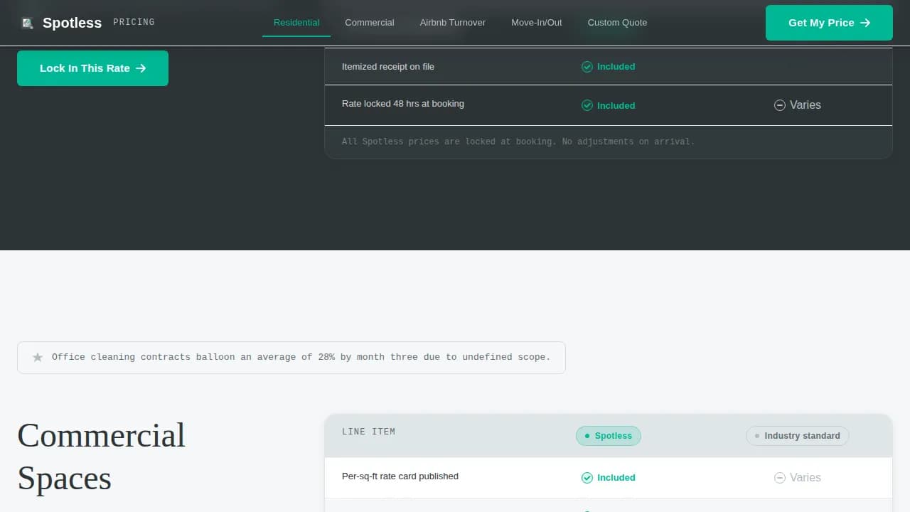 Cleaning Service Transparent Pricing Hub Website Template