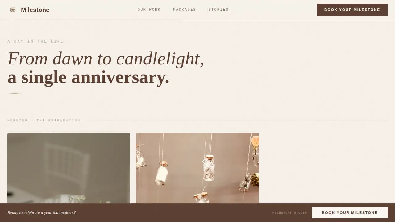 Celebrate — Timeless Occasion Planning Landing Page Template