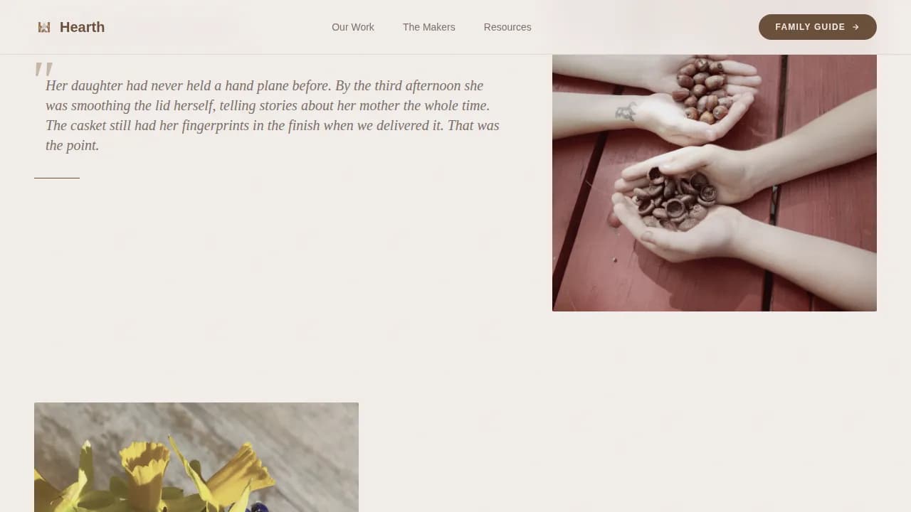 Timber — Artisan Casket Crafting Landing Page Template